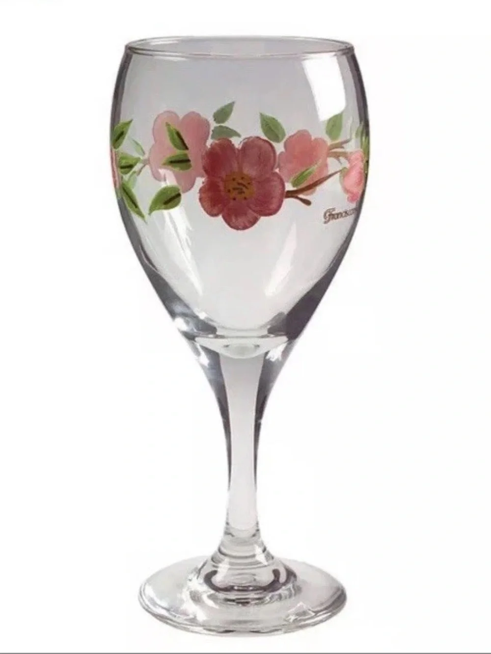 Franciscan Desert Rose Goblet Wine Glass Hand Painted